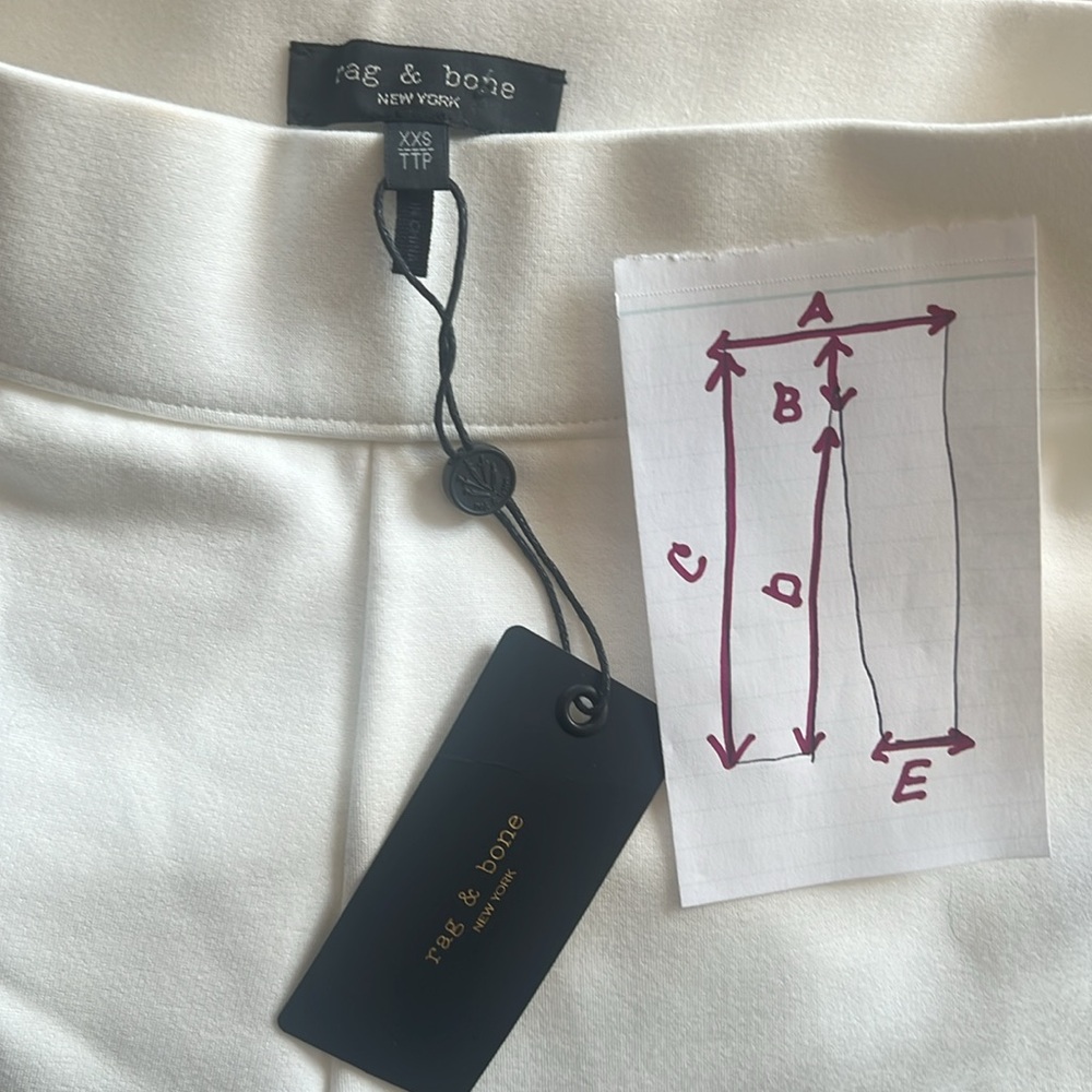 NWT $225 Rag & Bone Ivory Irina Ponte Wide leg Pants Size XXS - Picture 8 of 13